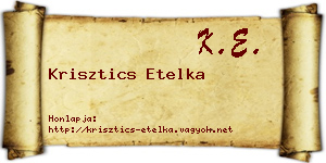 Krisztics Etelka névjegykártya
