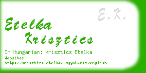 etelka krisztics business card